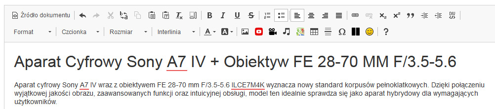 Wybrany nagłówek H1